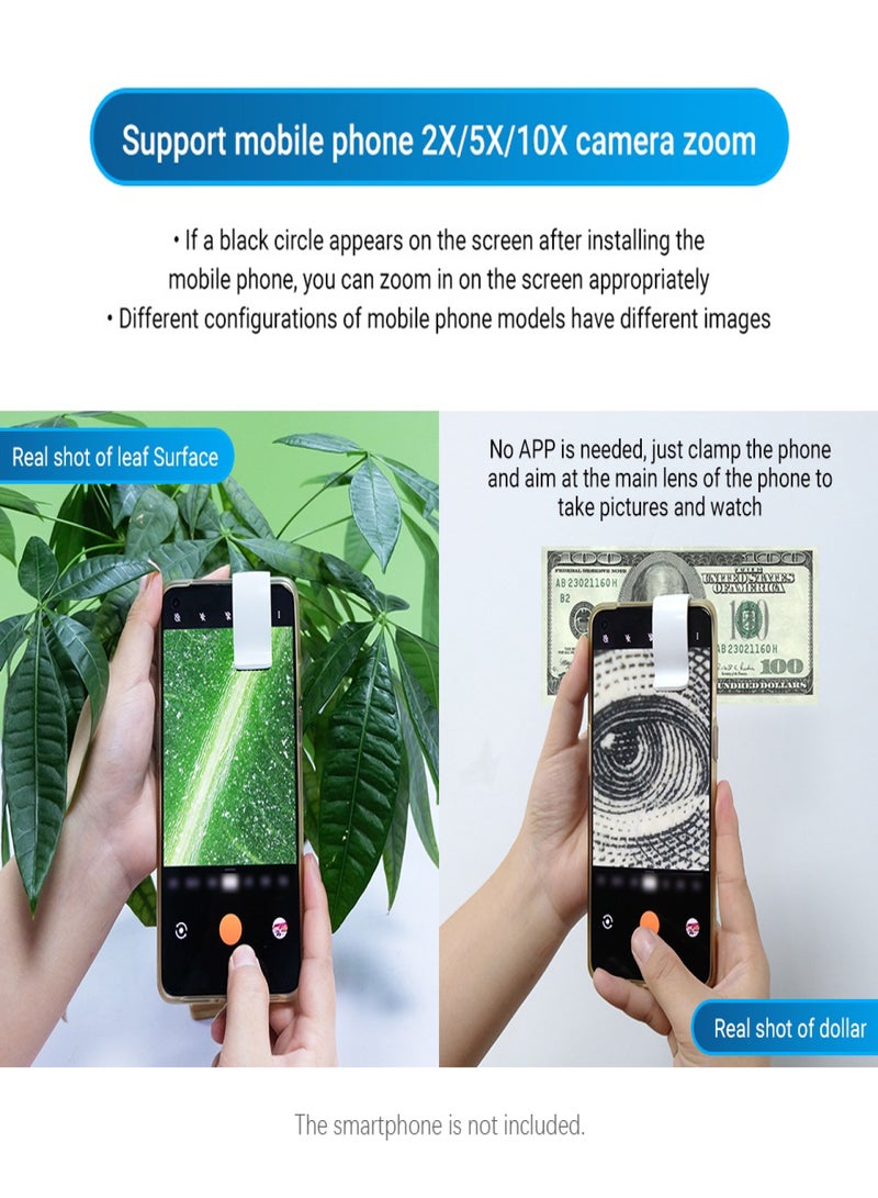 APEXEL MS002 200X Professional Phone Microscope Lens with Universal Phone Clip for Plant Insect Hair Skin Observation Jewelry Jade Appraisal Electronics Industry Testing - Image 2